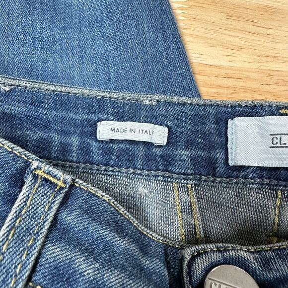 Closed NWT Skinny Pedal Pusher High Rise Jeans Mid Blue Size 24 Italy Distressed - Picture 6 of 12